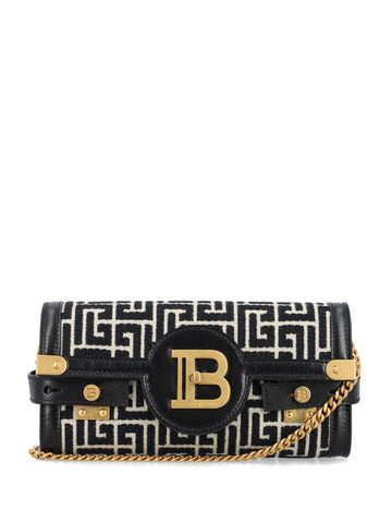 Balmain B Buzz 23 Monogram Leather Clutch