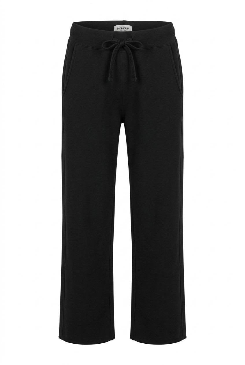 DONDUP PANTALONI WIDE LEG IN COTONE GARZATO