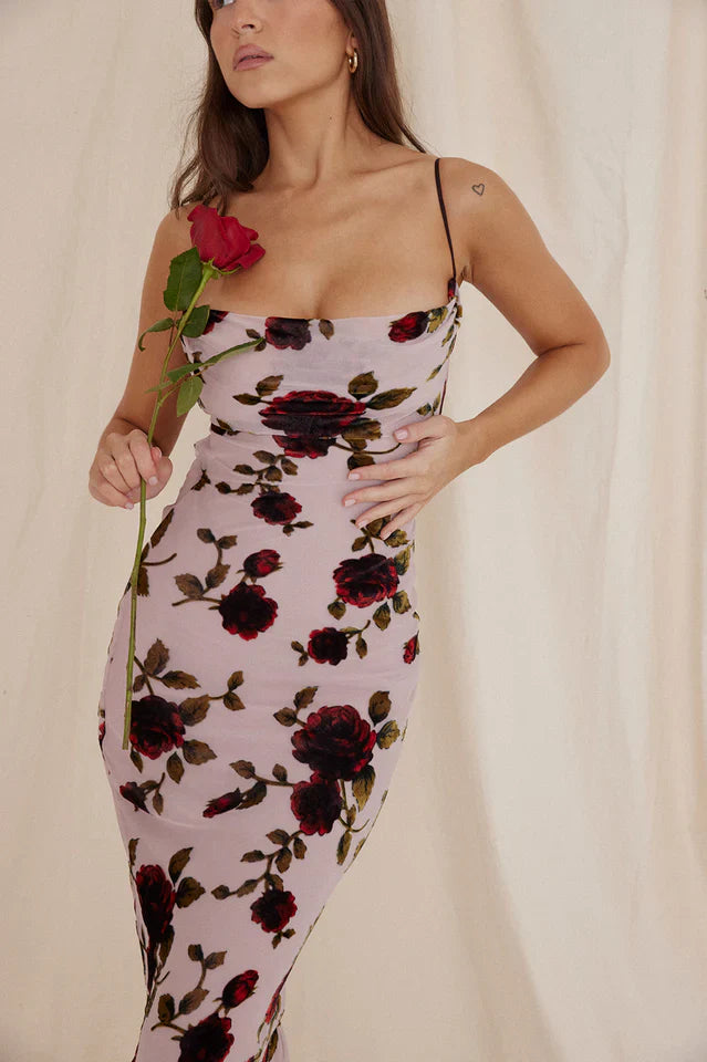 Pink Devoured Craft Long Dress