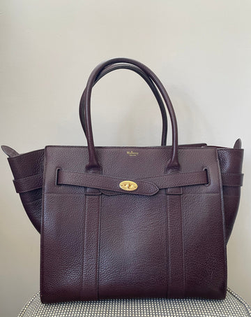 Preloved Mulberry Classic Grain Zipped Bayswater Bag, Large