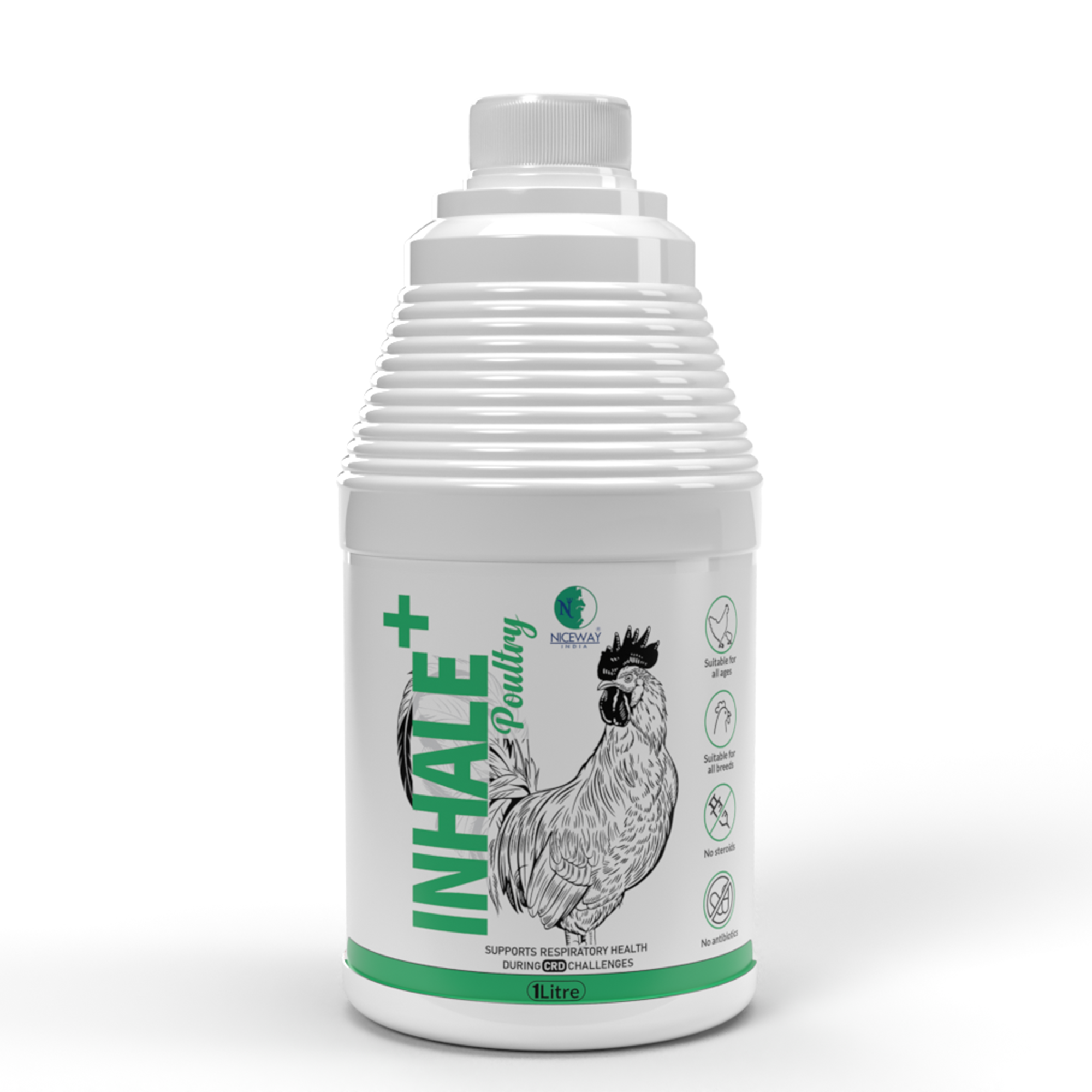 Inhale+ Poultry Respiratory Tonic for Chickens | Herbal Respiratory Support for CRD, Cough & Breathing Stress