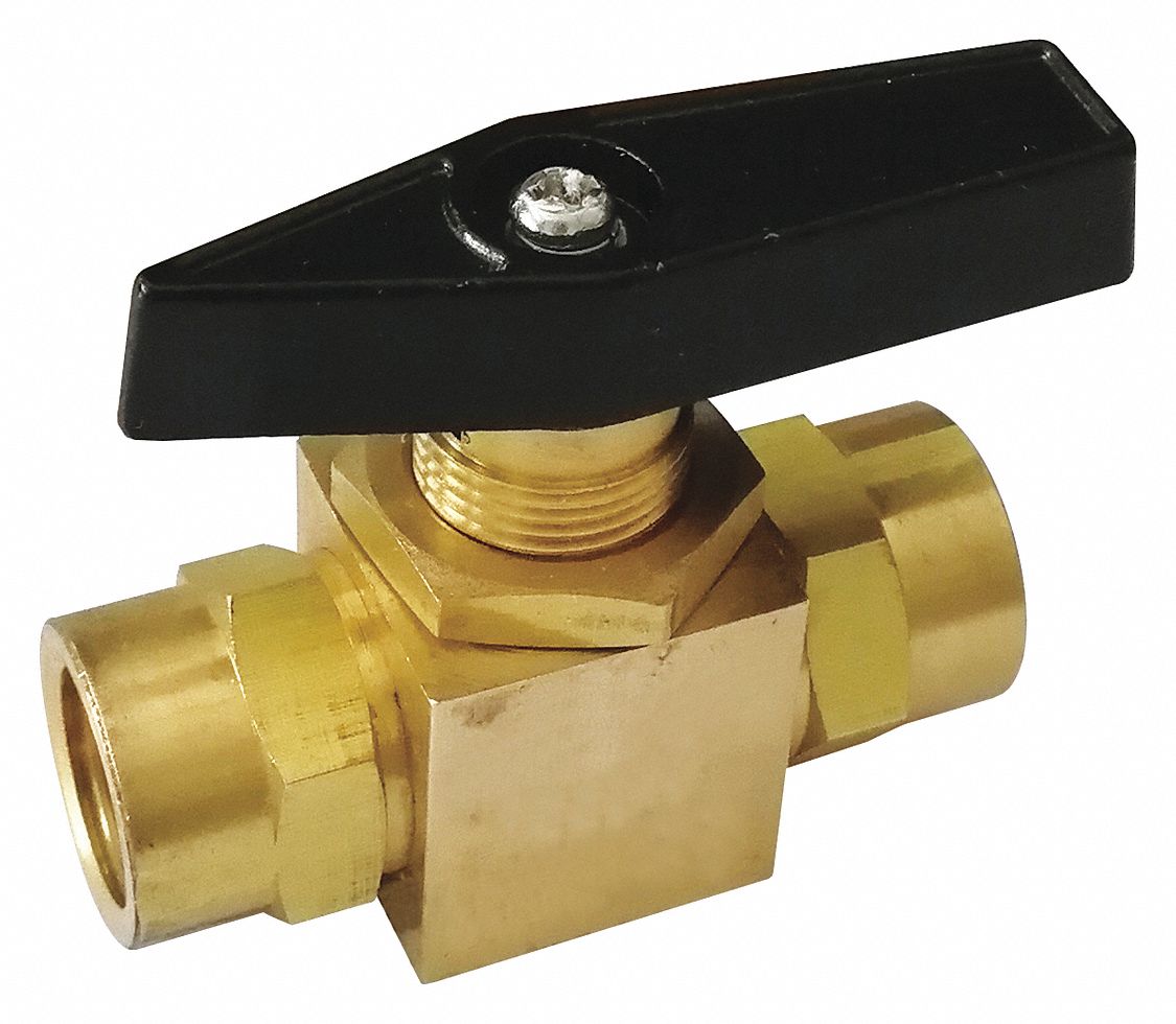 Top Brand Ball Valve, Brass, Inline, 2-Piece, Pipe Size 1/4 in, Connection Type FNPT x FNPT - G-PMFS-25