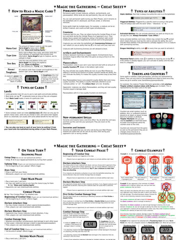 MTG Rules and Abilities Cheat Sheet | PDF | Games Of Chance