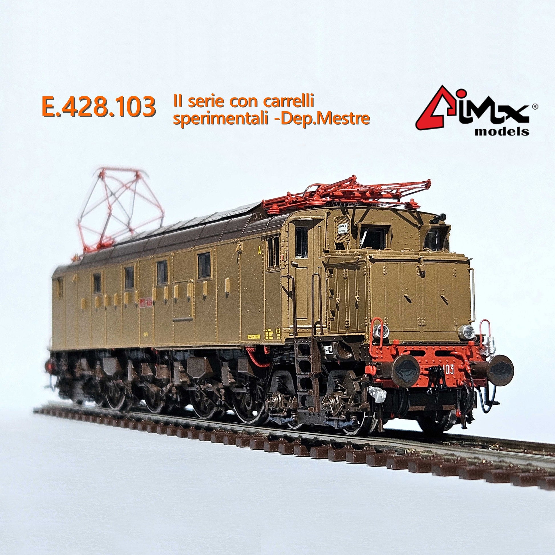 Partial Payment AimX Models Locomotiva Elettrica FS E 428 103 di seconda serie  Ansaldo – H0 1/87 AX2021 Castano Isabella Era IV