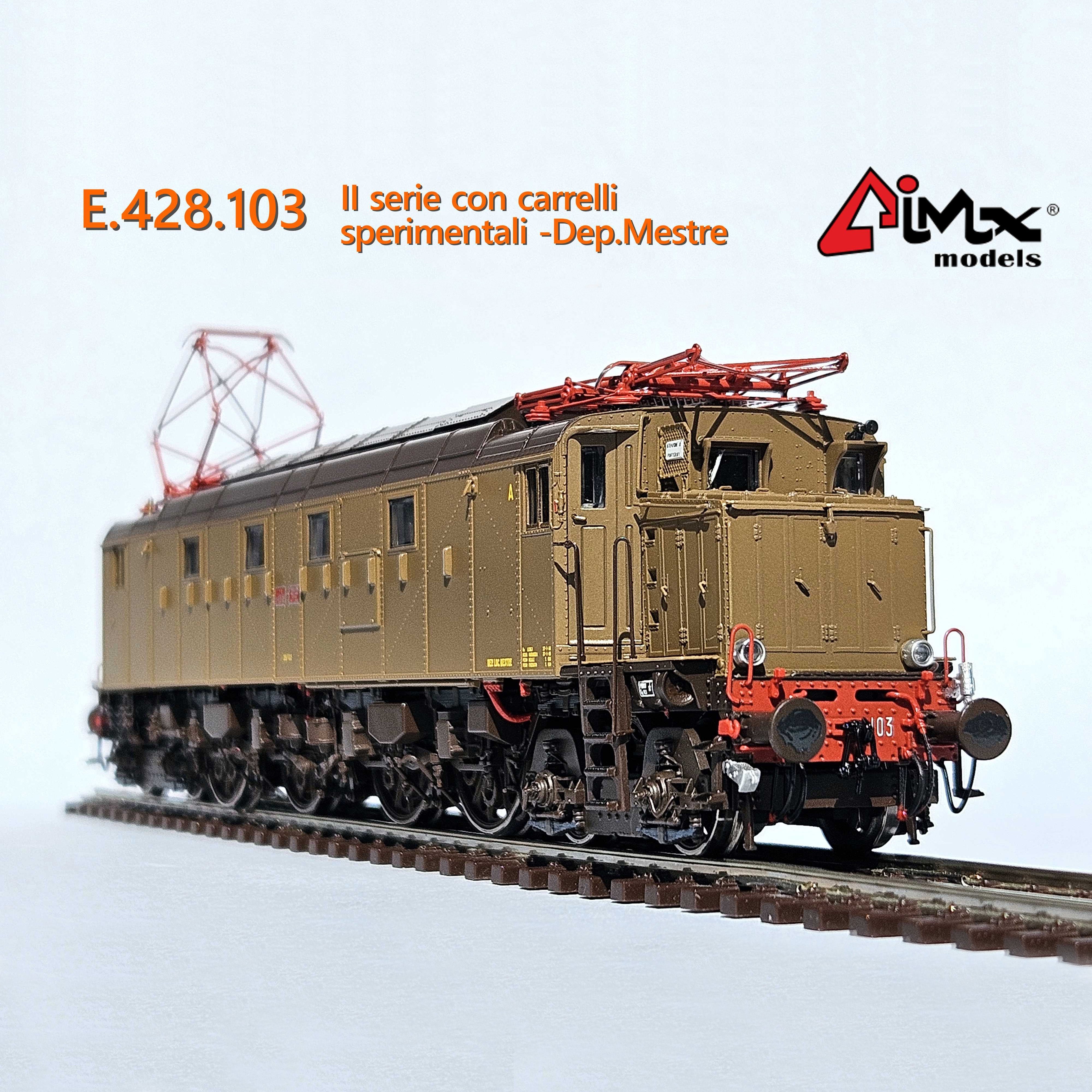 Partial Payment AimX Models Locomotiva Elettrica FS E 428 103 di seconda serie  Ansaldo – H0 1/87 AX2021 Castano Isabella Era IV