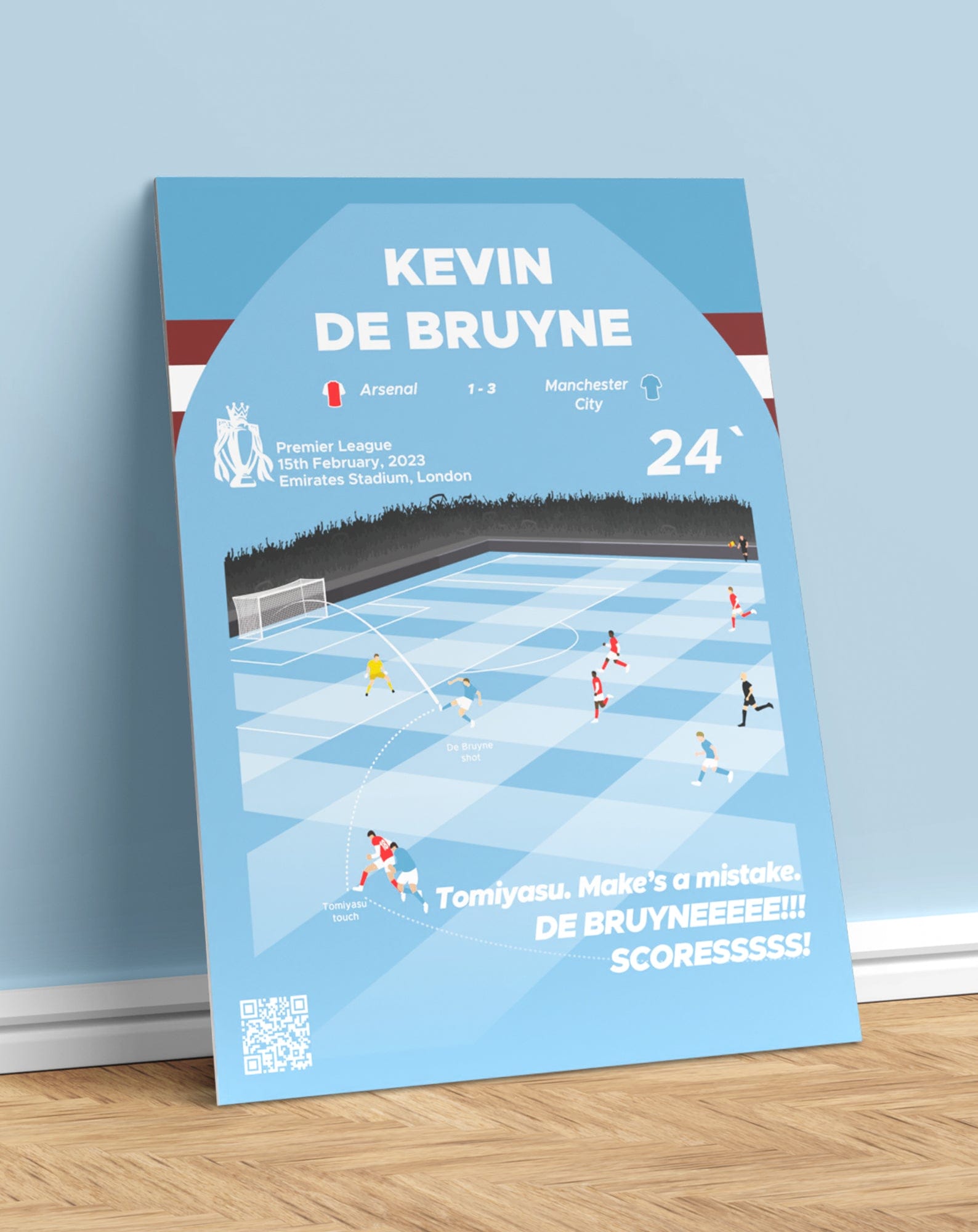Kevin De Bruyne Goal vs Arsenal (22/23) - Personalised Football Cards| CardsPlug