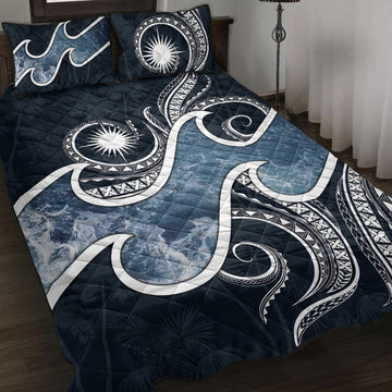 Marshall Islands Polynesian Quilt Bed Set - Ocean Style - Vibe Hoodie Shop