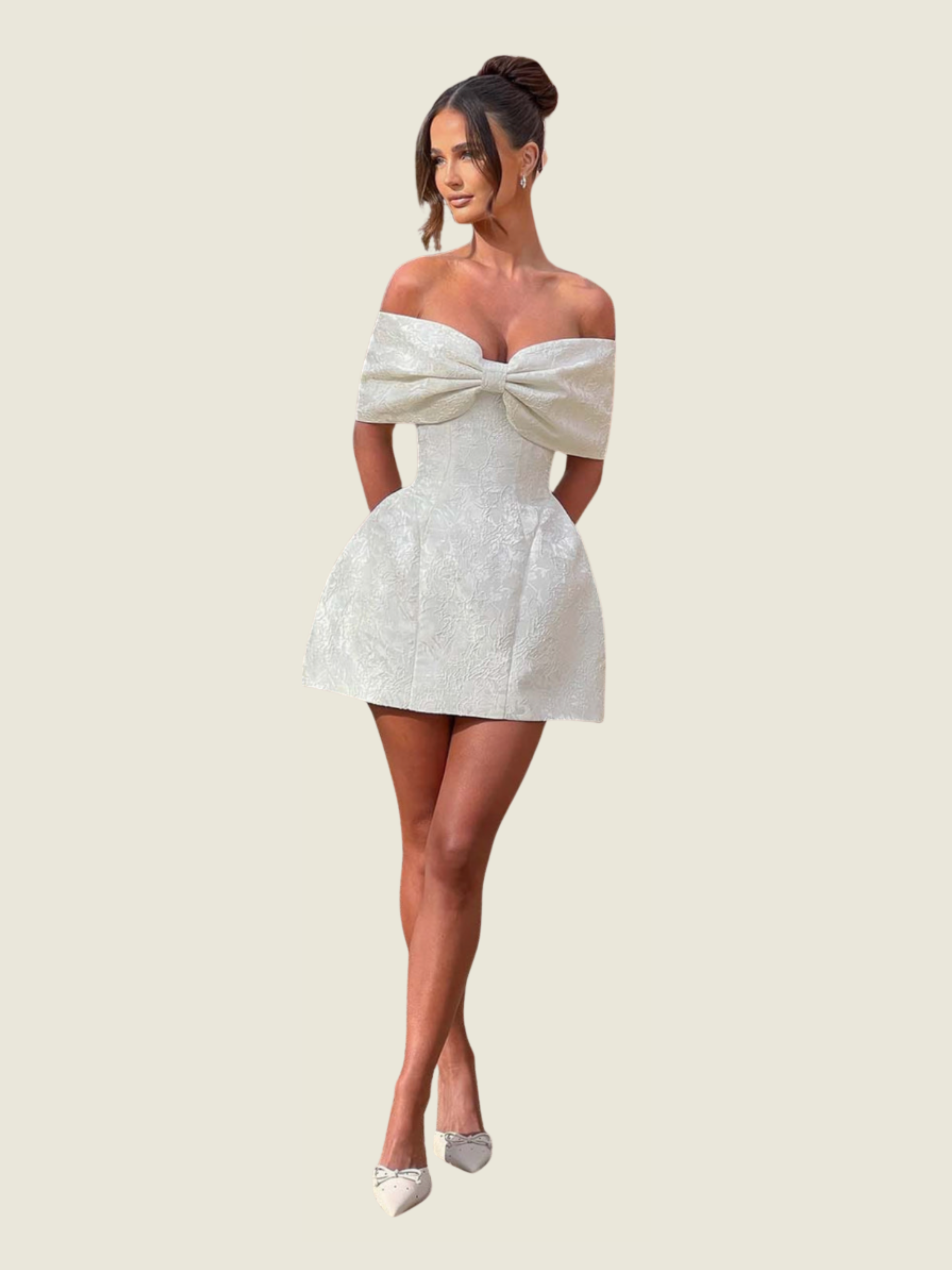 BABYBOO Ivory Raquel Mini Dress