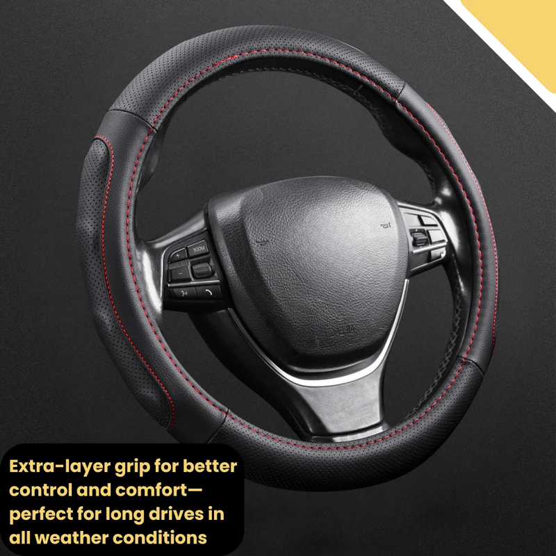 Steering Wheel Cover Pro Extra Layer for Toyota Hilux Double Cab 2005-2015 - Breathable & Anti-Slip - Circle 38 cm