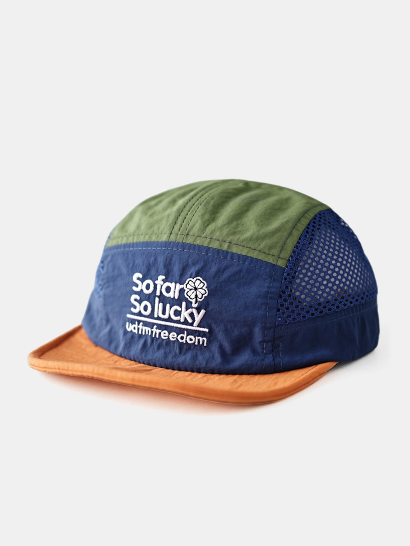 Mesh Back Breathable Camp Cap - Color Block Embroidered Slogan Quick Dry Outdoor Hat