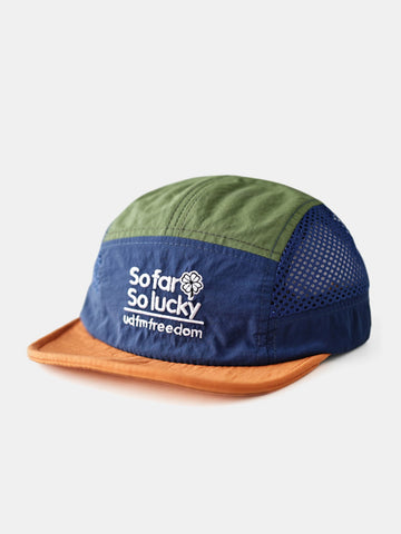 Mesh Back Breathable Camp Cap - Color Block Embroidered Slogan Quick Dry Outdoor Hat