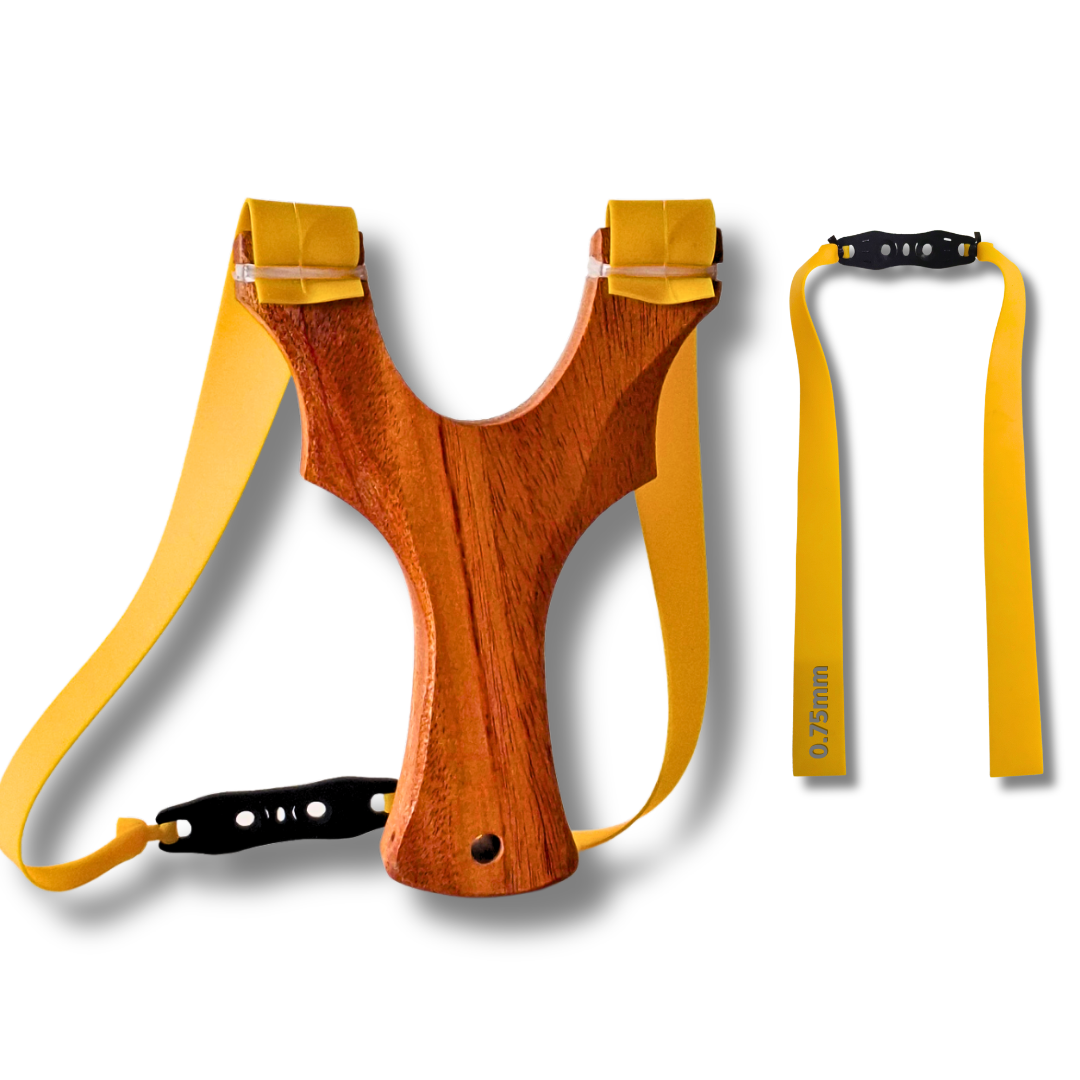 White Smoke Premium TEAK Wooden TTF Slingshot (8.5cm / 9cm) | Compact Ergonomic Design for Outdoor Activities MARKSMAN