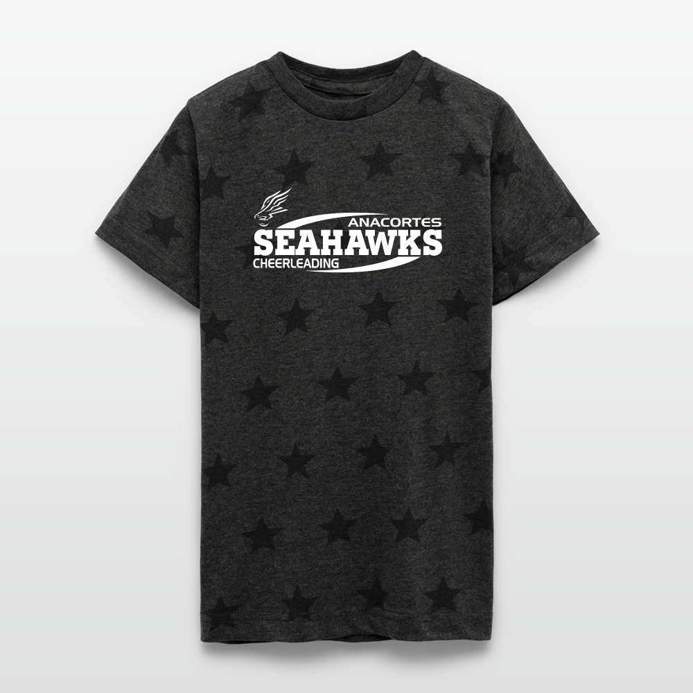 CHEERLEADING Kid's 5 Star Print T-Shirt - charcoal star