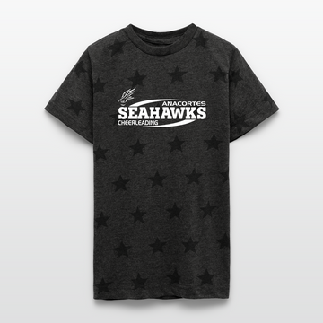 CHEERLEADING Kid's 5 Star Print T-Shirt - charcoal star