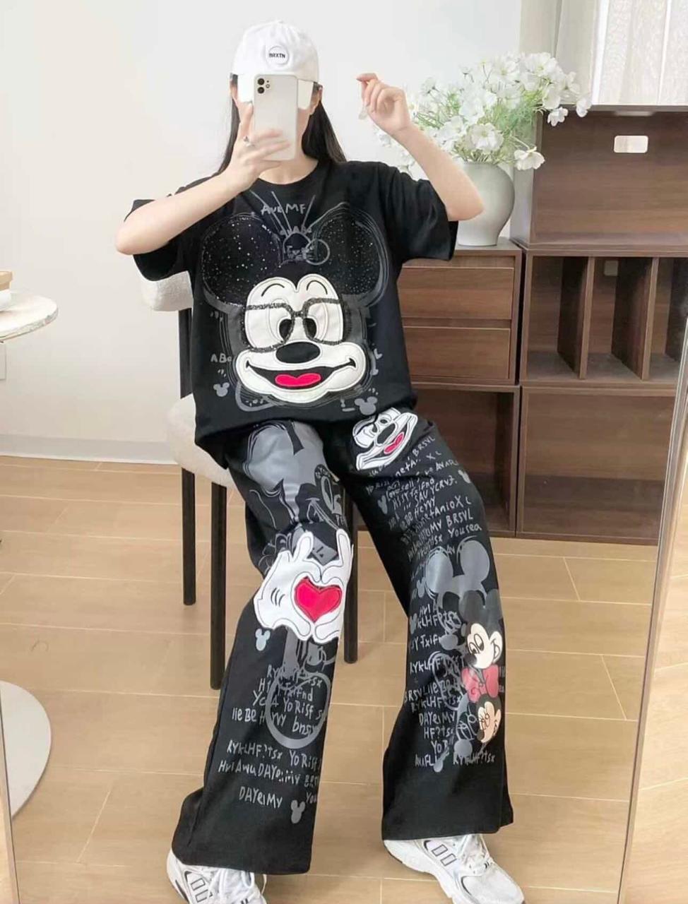 Pankh Erva Mickey Graffiti Co-Ord Set