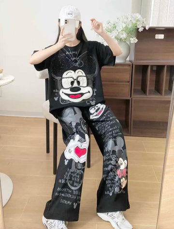 Pankh Erva Mickey Graffiti Co-Ord Set