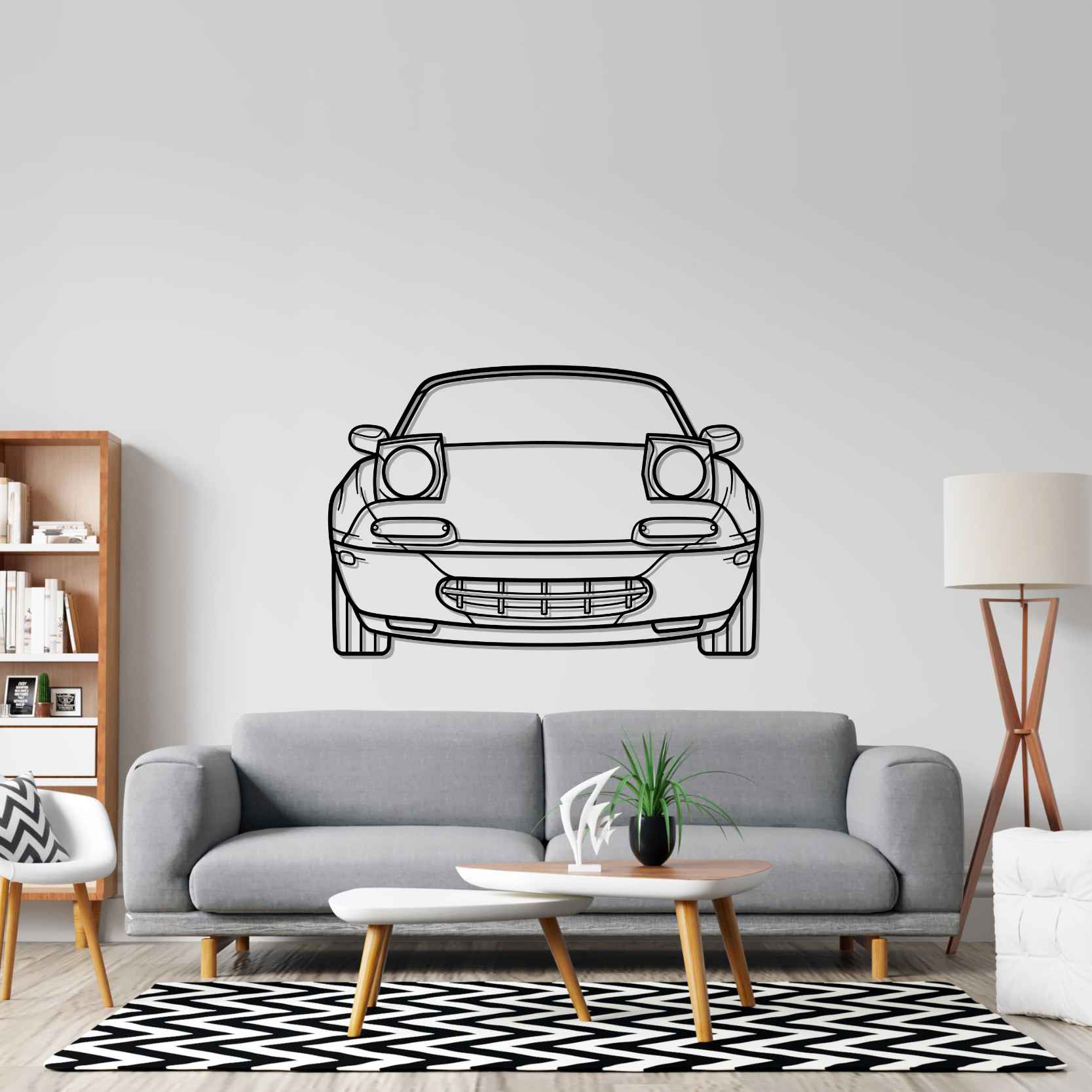 MX-5 1991 Décoration murale métallique silhouette avant
