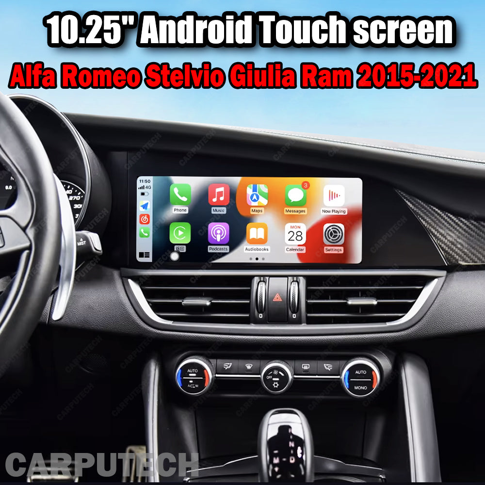 10.25'' For Alfa Romeo Stelvio Giulia Ram 2015-2021 Android Screen Infotainment Navigation System Car Multimedia Touch Screen Head Unit Car Radio GPS