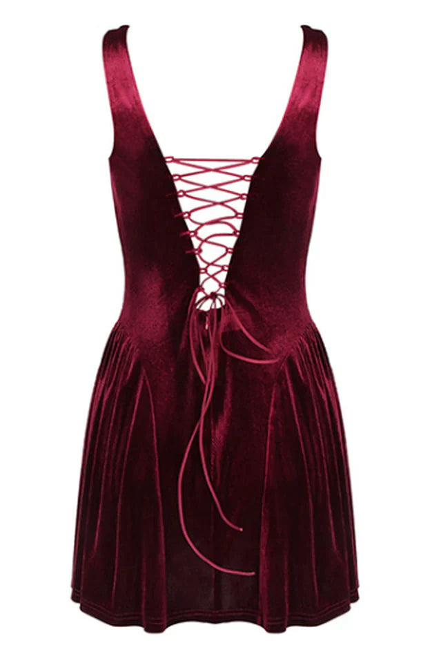 Midnight In Paris Velvet Mini Dress