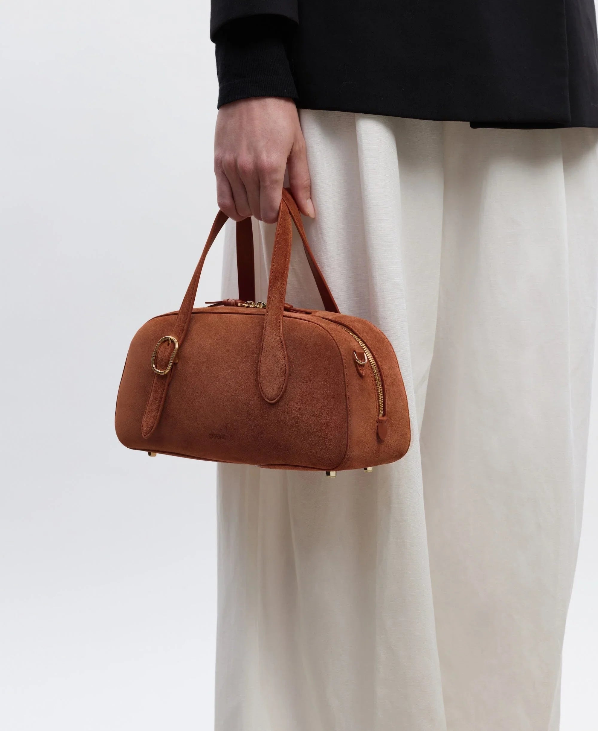 Small Asra Boston Bag - Terracotta(Suede)