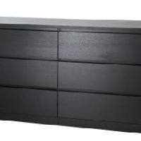 IKEA Malm Black Dresser 6 Draw