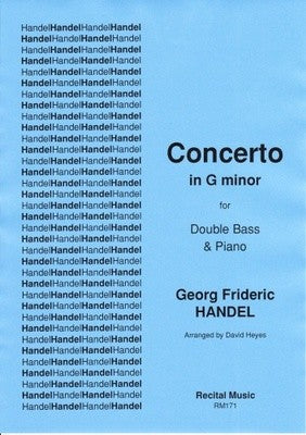 HANDEL - CONCERTO IN G MINOR DOUBLE BASS/PIANO (NOP)