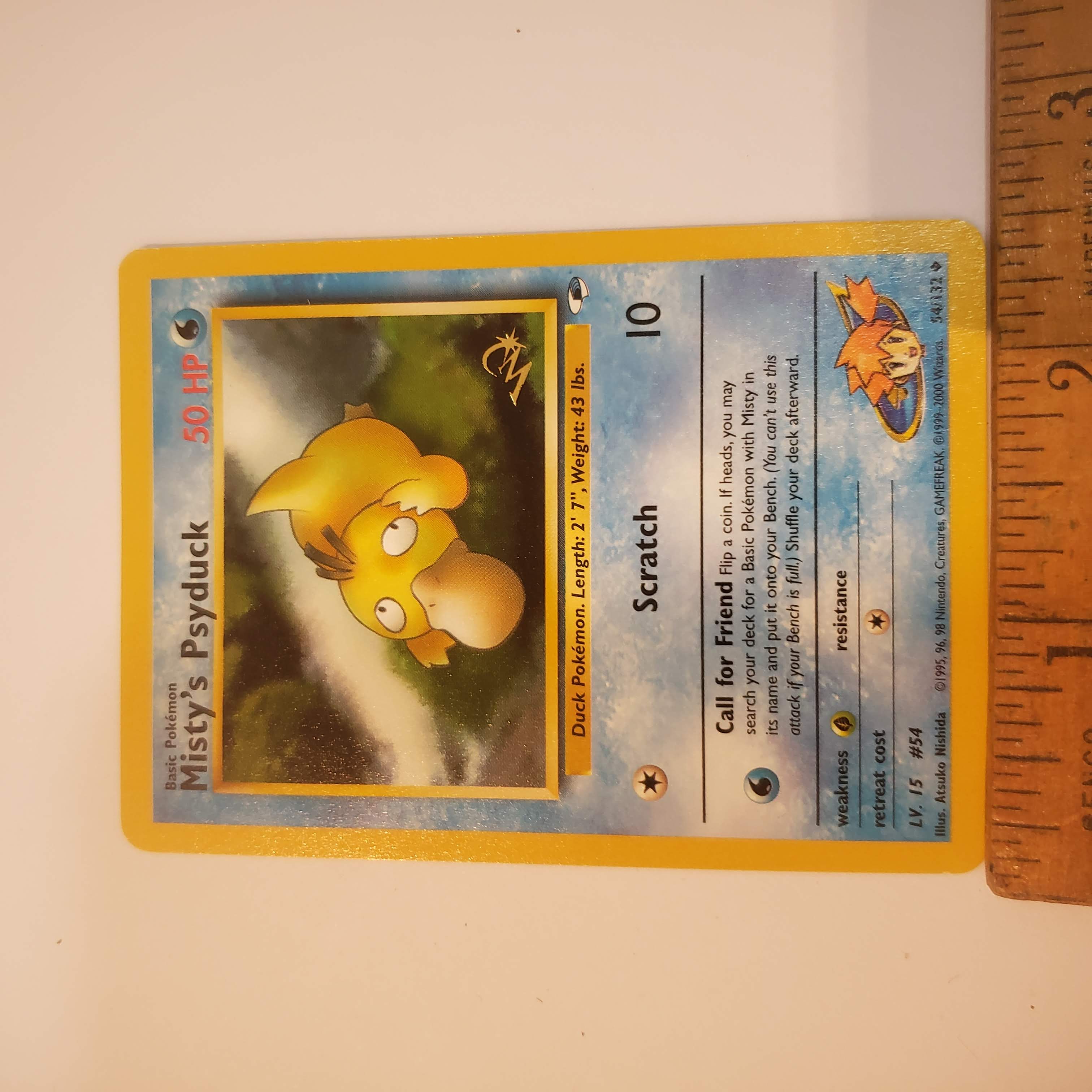 1999 Basic Pokemon Misty's Psyduck Card