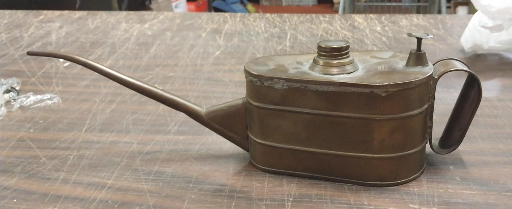 Brass Railroad Oil Can Vtg Antique Rare PAT'D May 88 March 90