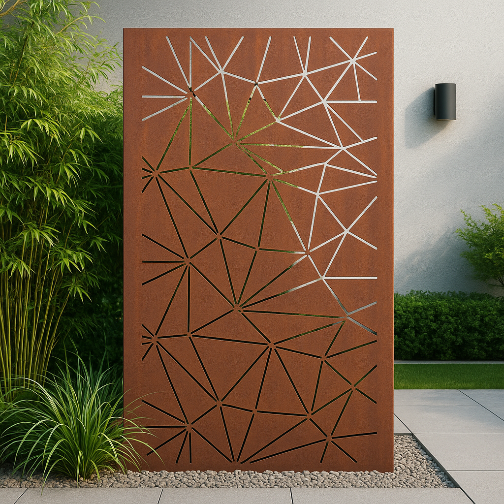 Edelrost Sichtschutzwand aus Metall - 75 x 150 cm, 032207
