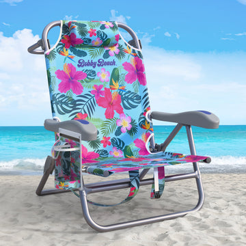 Bobby Beach Strandstuhl | Klappstuhl & Strandliege klappbar leicht als Rucksack zu tragen | Campingstuhl faltbar mit Getränkehalter & Taschen | Liege & Liegestuhl klappbar