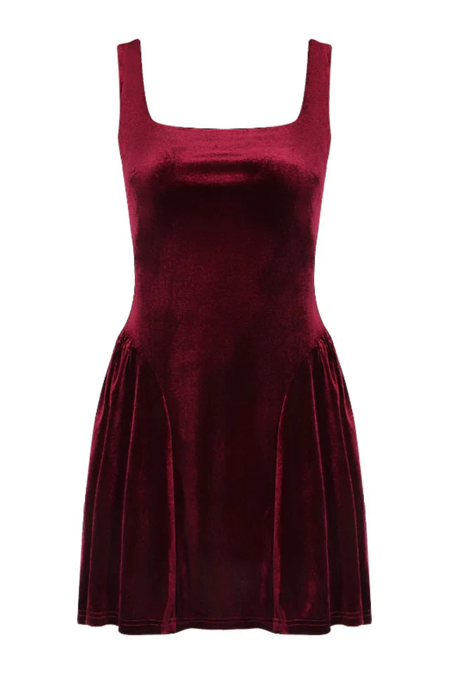 Midnight In Paris Velvet Mini Dress