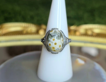 Orbicular Sea Jasper Ring A