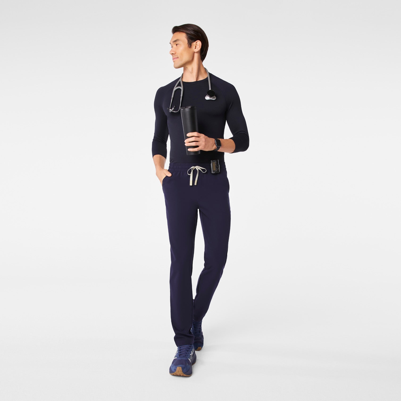 men's Navy Owen - Short Slim Tapered Scrub Pant