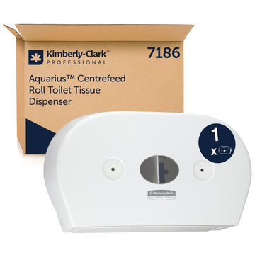 Kimberly-Clark Professional® AQUARIUS™ Mini Twin Roll Centrefeed Toiletpapir Dispenser 7186 (Hvid)