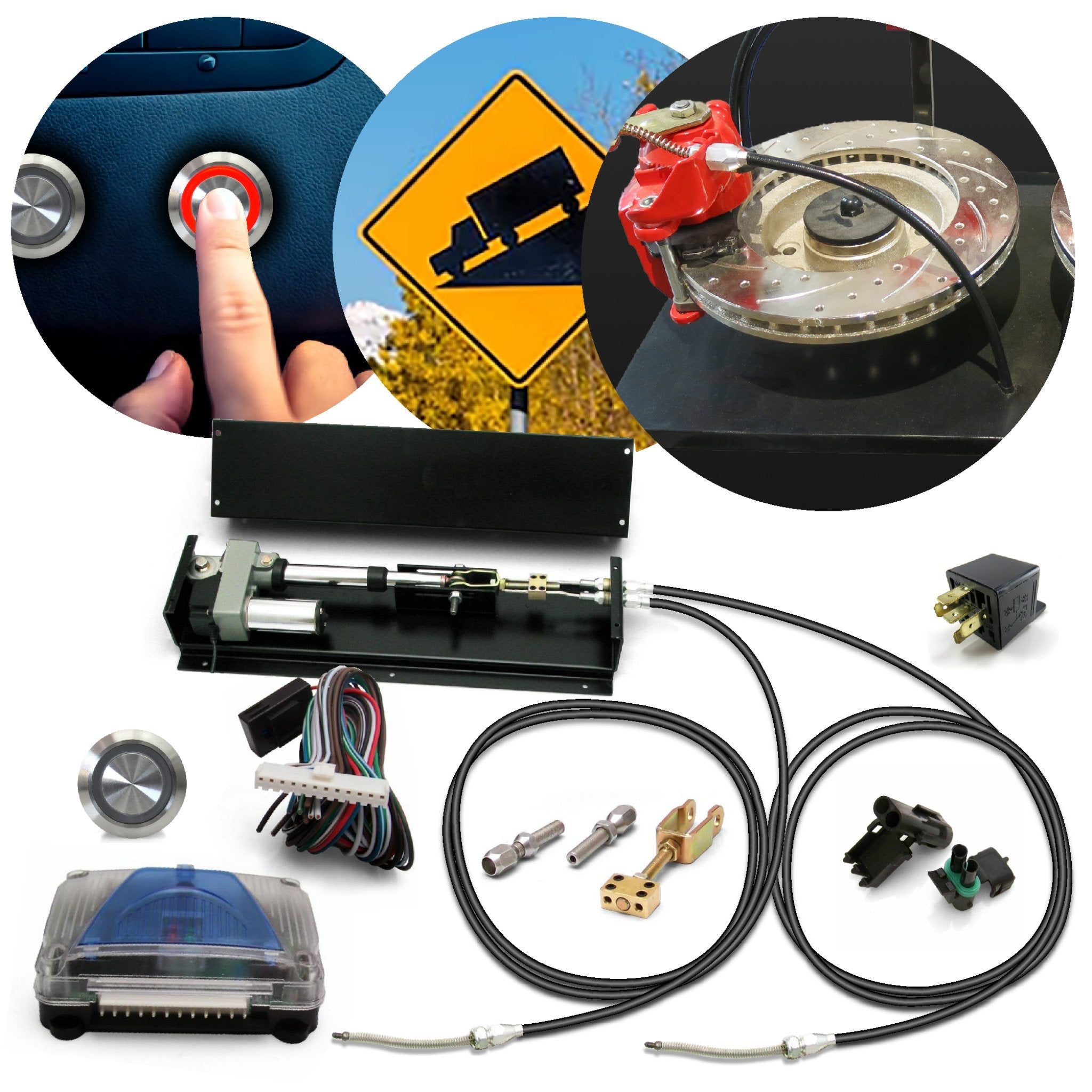 1985-1998 Renault Express / Rapid / Extra eBRAKE PRO+ Power Remote Mount Emergency Parking Brake Kit With Motor Control