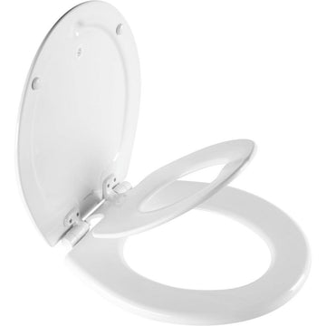 Mayfair by Bemis NextStep2 Never Loosens Wood Children's Potty Training Toilet Seat with Easy Clean and Slow Close Hinge - Round - White