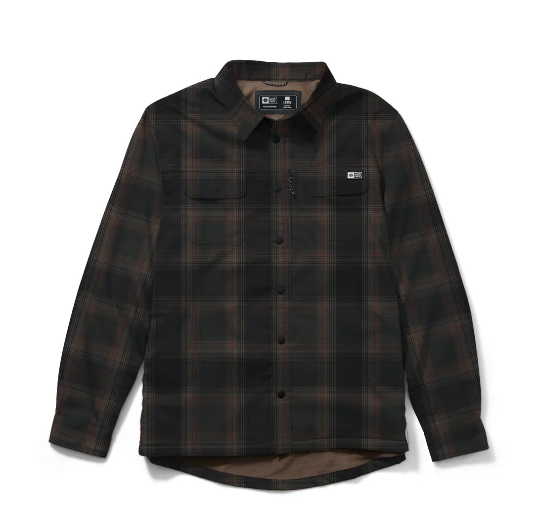 Salty Crew Fathom LS Tech Shacket Phantom