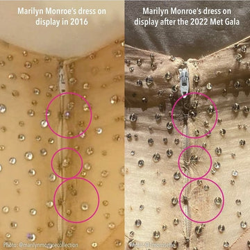 Damage done: Marilyn Monroe dress torn by Kim Kardashian