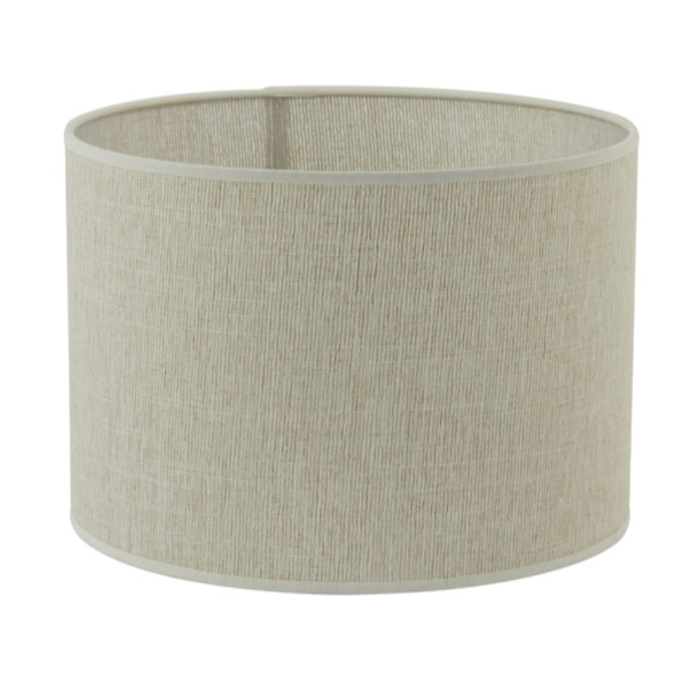 Lampenschirm Zylinder in Leinen Perle Weiß für Stehleuchte 40-40-30cm