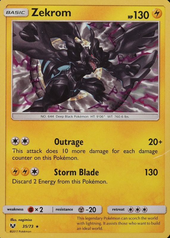 Zekrom 2017 Sun & Moon: Shining Legends #35/73 Holo Price Guide
