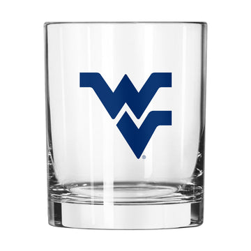 West Virginia Gameday Rocks Glass with team logo, 14oz drinkware perfect for sports fans and game day celebrations.