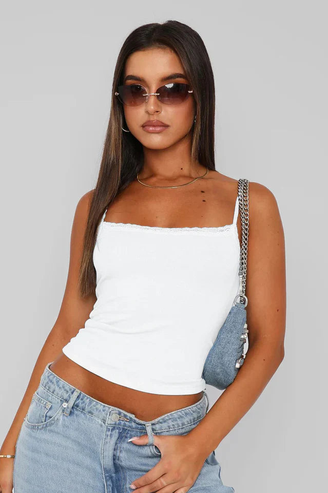 Solid Square Neck Top