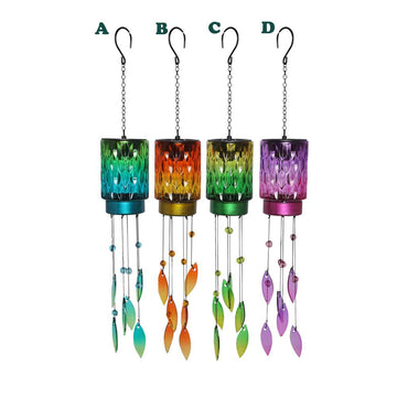 Alpine, Solar Glass Wind Chime W/ Stand, Assorted & Sold Separately