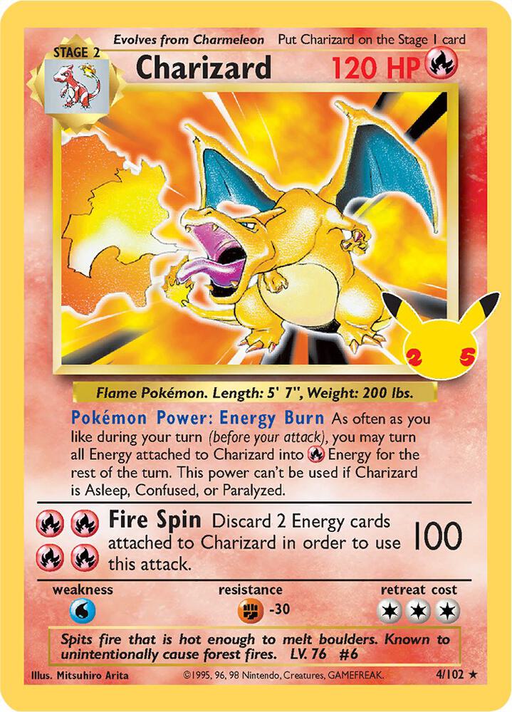 Charizard 2021 Pokemon Celebrations Classic Collection Holo #4 Card