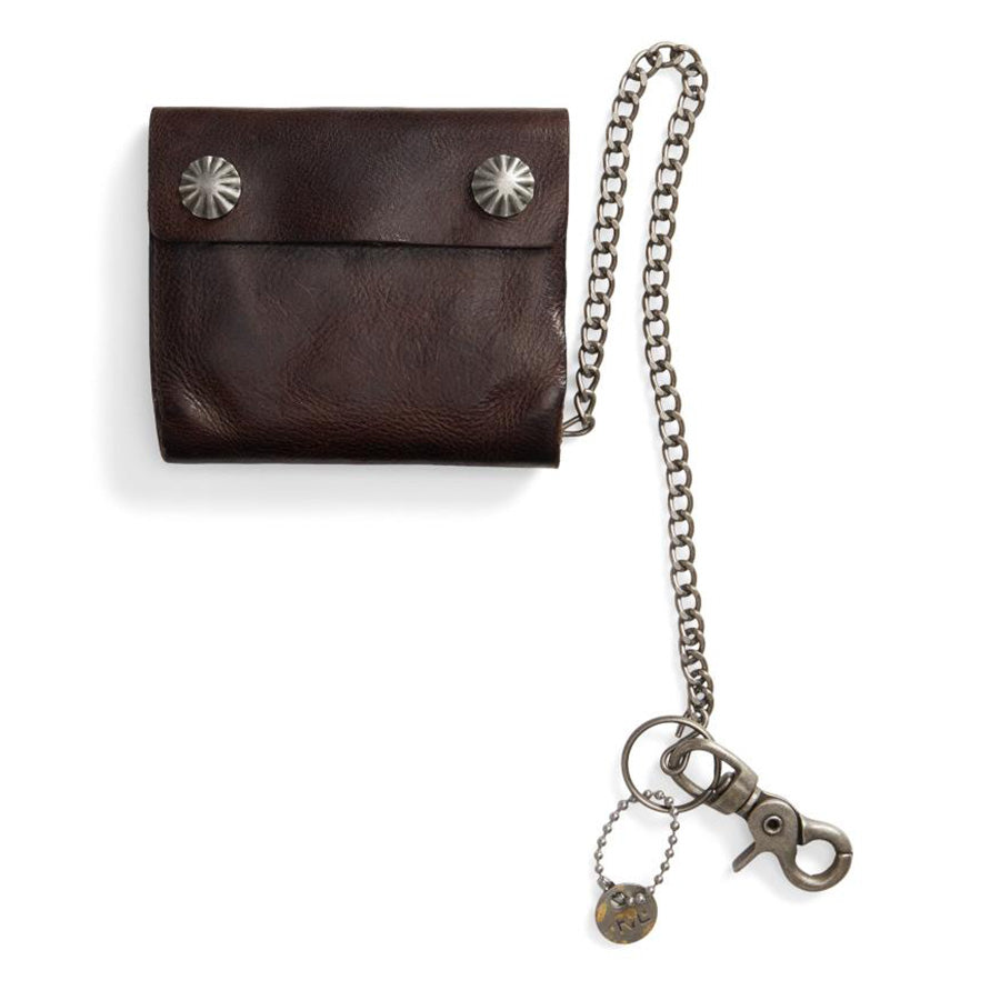 RRL by Ralph Lauren Concha Leather Chain Wallet Dark Brown RRL by Ralph Lauren