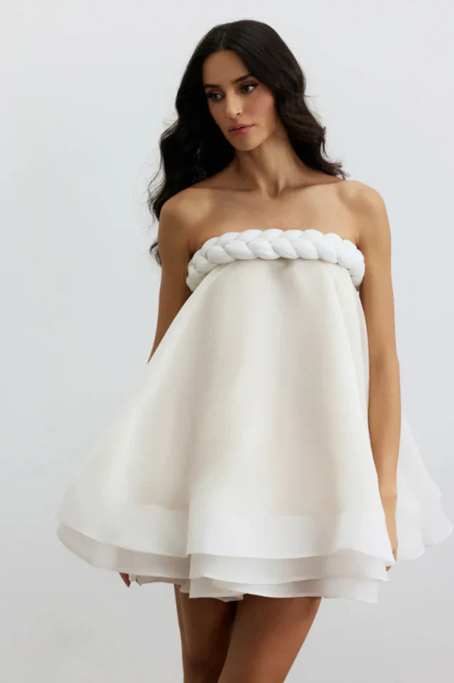 Naomi Twisted Neckline Layered Mini Dress