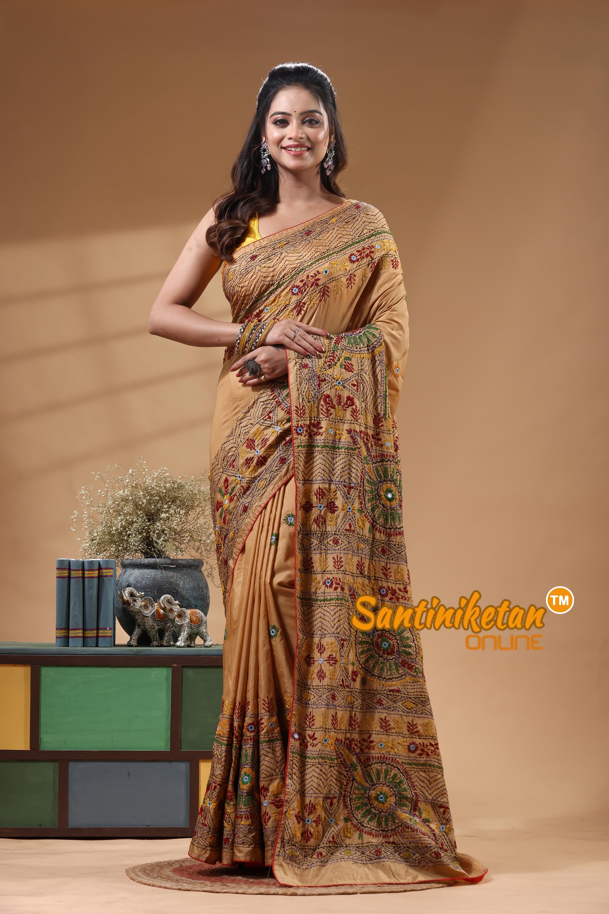 Bangalore Silk Lambani Stitch Saree