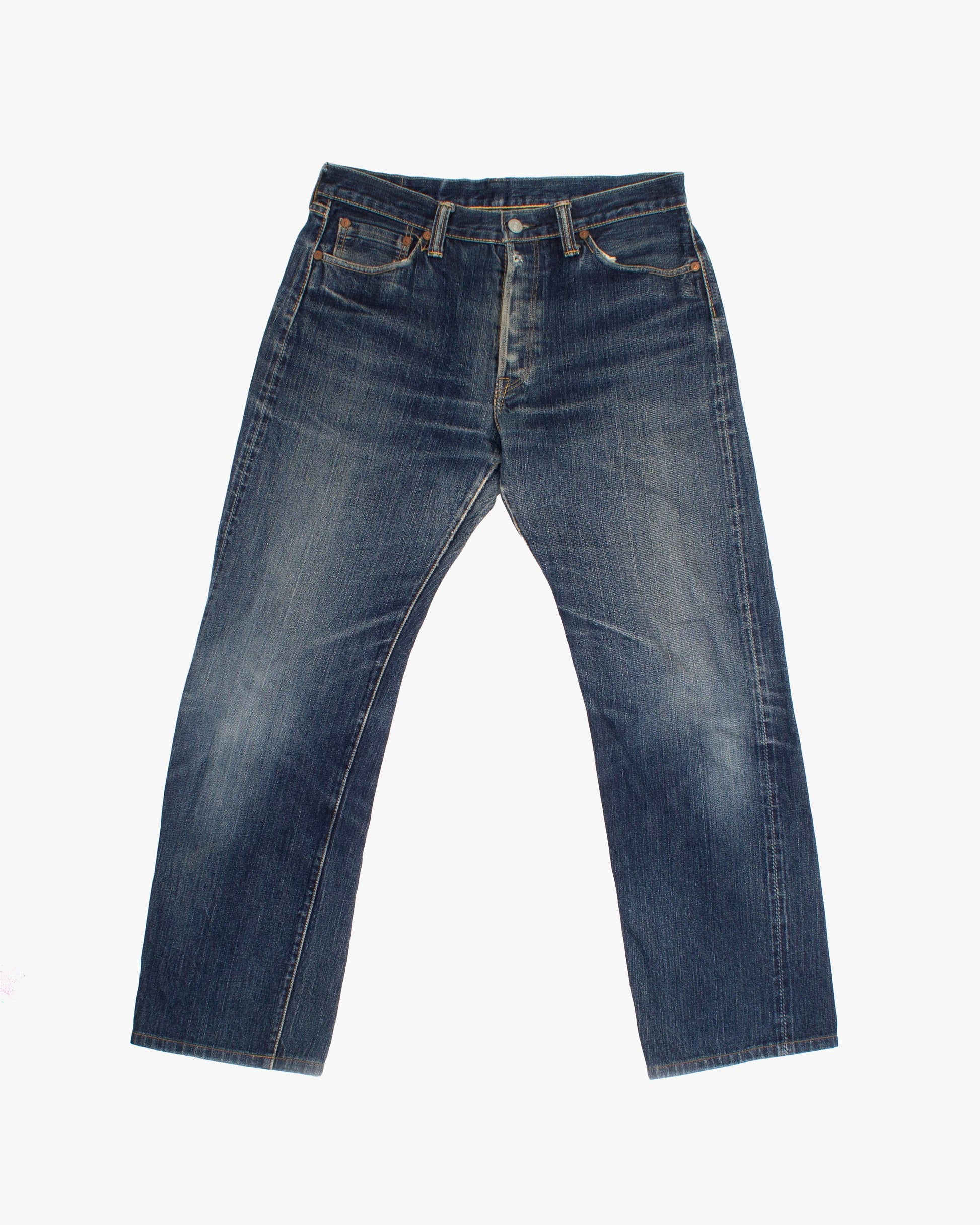 Japanese Repro Denim Jeans, 32, Flathead, Medium Wash