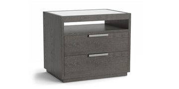 Bassett Modern Astor Nightstand — Soft-Close Drawers, Power Strip Bassett Bedroom Furniture