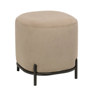 Pender Pin Leg Ribbed Velvet Upholstery Stool - Taupe (17 x 18 Inches)